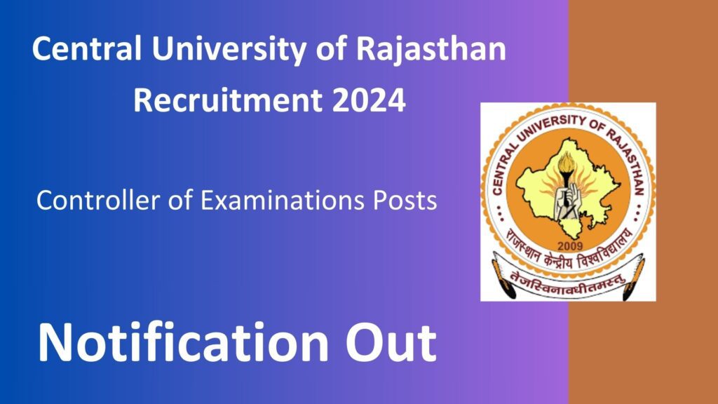 Central University of Rajasthan Recruitment 2024